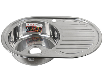 Мойка врезная 77*50 левая h 20 см 62329L +сифон 